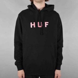 HUF OG Logo Pullover Hoodie Small Black 