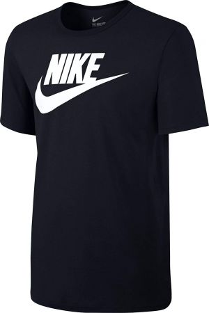 מלך המותגים חולצות Nike Icon Futura Tee Men's Sport Slim Fit Fitness Cotton Shirt T-Shirt Black/White